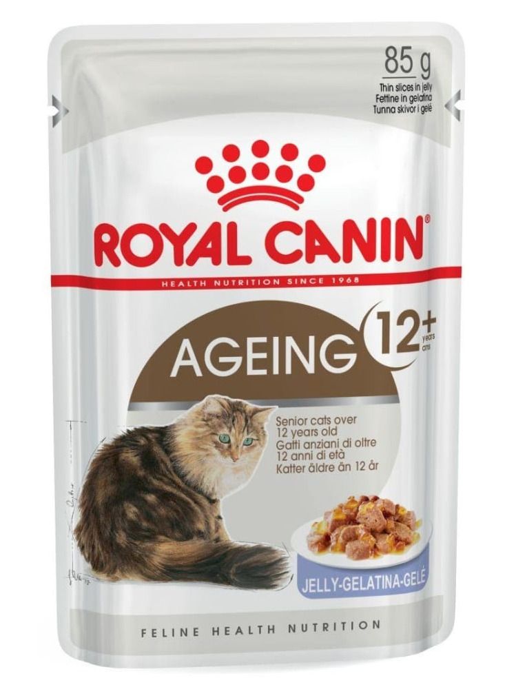 ROYAL CANIN طعام رطب للقطط الكبيرة في السن 12+ شرائح في جيلي 12x85غ - Image 2