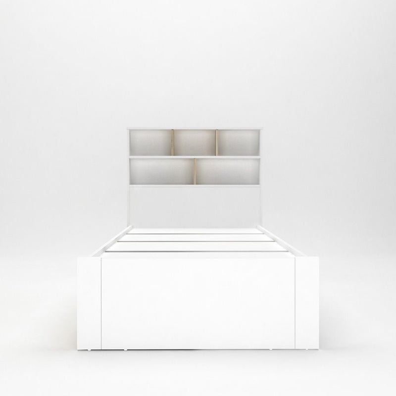 DANUBE HOME Kinder 90x200 Kids Bed With Storage Headboard & 2Side Drawers | Modern Design Wooden Kids Bed Frame Furniture | Comfortable Bed (Mattress Not Included) - White & Sonoma Oak - Image 5