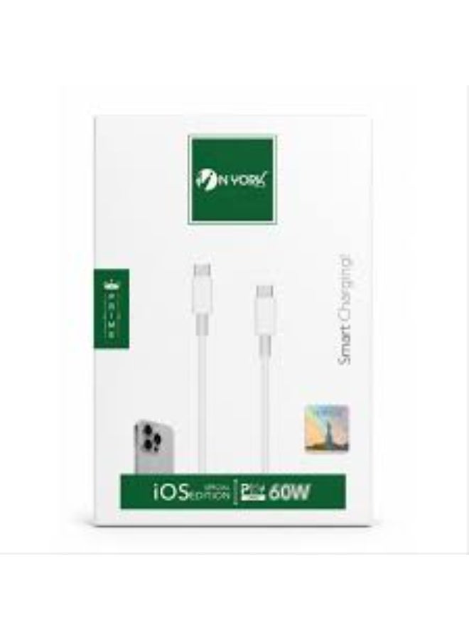 NYORK CHARGING CABLE CTOC 60W NYORK 1M - Image 1