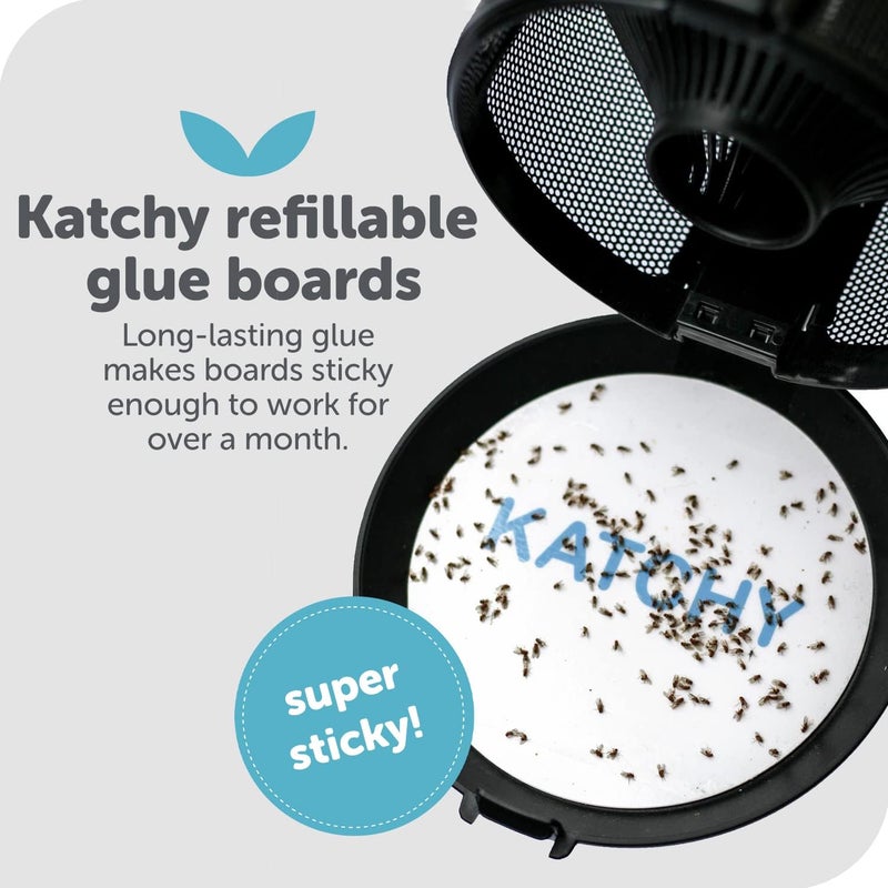 KATCHY Original and Midnight Glue Board Refills (24 Pack) – Catcher & Killer for Mosquito, Gnat, Moth & Fruit Fly – Indoor Flying Insect Trap Glue Board Refills – Non-Zapper Traps for Buzz-Free Home - Image 2