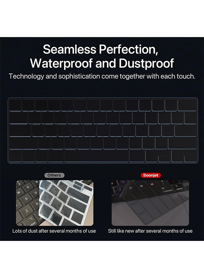 غطاء حماية فاخر فائق النحافة للوحة المفاتيح مزود بسدادات غبار، متوافق مع أجهزة ماك بوك برو المزودة بشريط لمس مقاس ١٣ بوصة و١٥ بوصة (٢٠١٦، ٢٠١٧، ٢٠١٨، ٢٠١٩، موديلات Apple A1706، A1707، A1989، A1990، A2159). - Image 3