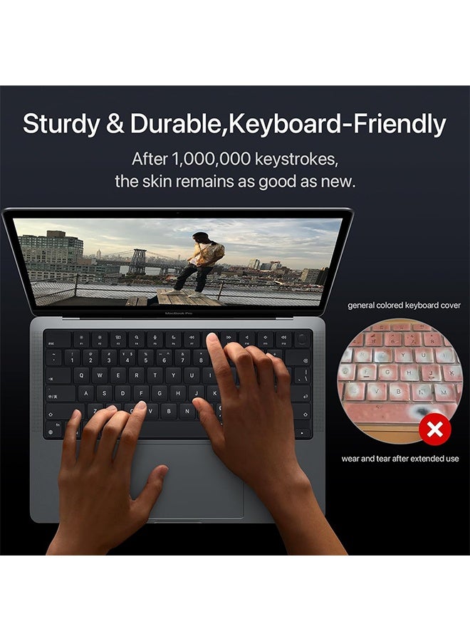 غطاء حماية فاخر فائق النحافة للوحة المفاتيح مزود بسدادات غبار، متوافق مع أجهزة ماك بوك برو المزودة بشريط لمس مقاس ١٣ بوصة و١٥ بوصة (٢٠١٦، ٢٠١٧، ٢٠١٨، ٢٠١٩، موديلات Apple A1706، A1707، A1989، A1990، A2159). - Image 5