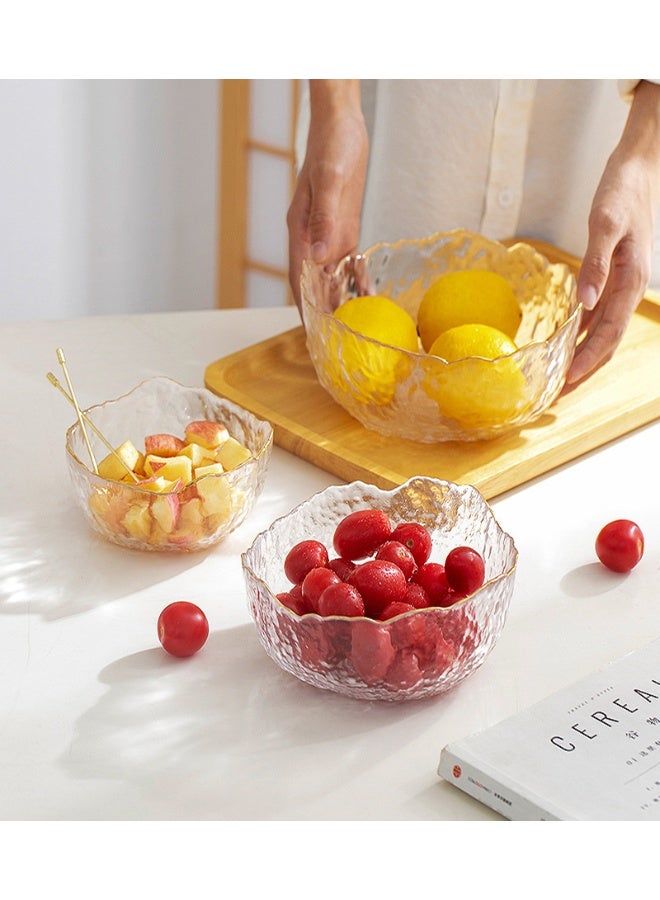 3 Pcs Glass Salad Bowls Set,Clear Glass Serving Bowls Set,Irregular Shape Serving Bowls, for Fruits, Salad, Dessert Glass Salad Bowl, Freezer, and Dishwasher Safe ﻿ - Image 2