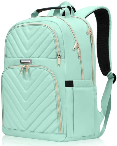 Kuosdaz Backpack for Men Women School Backpack for Boys Girls 156 Inch Quilted Laptop Backpack Large High School Bookbags for Teens Teal - Image 1