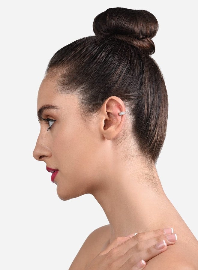 Ami Rose Gold Dazzling Cubic Zirconia Bling Cuff Earrings For Women-ZPFK20096 - Image 5