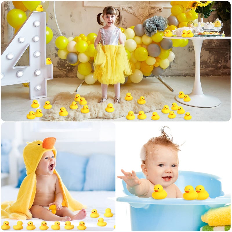 Zhanmai 300 Pcs Rubber Duck Bath Toys, Float Squeak Ducks Bulk for Adults Tiny Bathtub Toy Pool Supplies Birthday, Yellow(2.17 x 1.97 x 1.65 Inch,Yellow) - Image 5