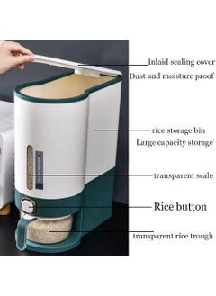 Delavala Delavala Airtight Rice Dispenser 5KG Cereal Containers With Lid And Measuring Cup For Kitchen Organization And Storage Cereal Container Storage Kitchen Rice bucket Dog food Storage Containers  - Image 3