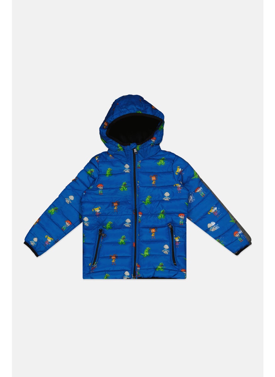 nickelodeon Kids Boy All Over Print Puffer Jackets, Royal Blue Combo  - Image 1