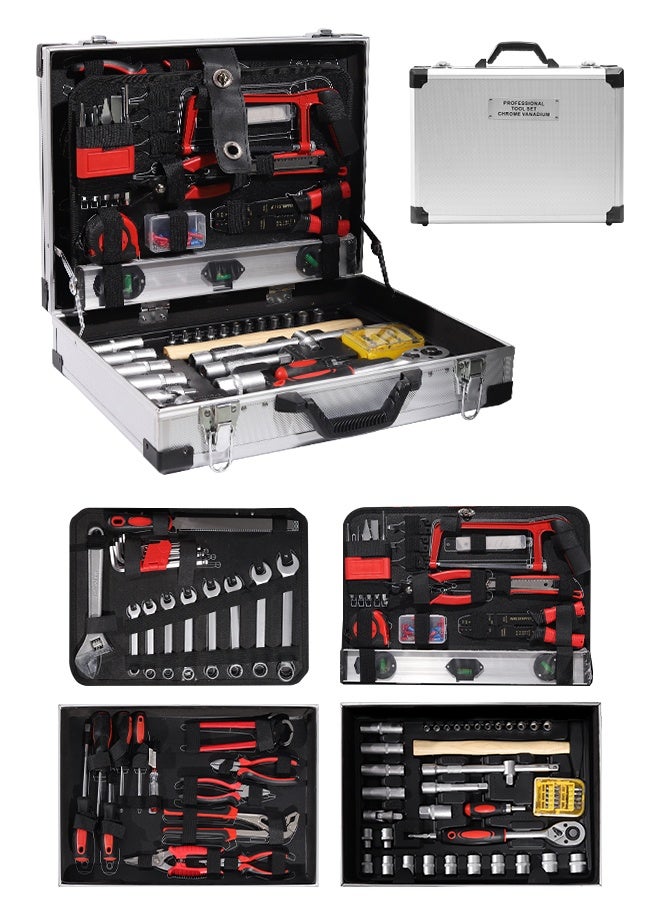 ألونغد مجموعة أدوات إصلاح منزلية مكونة من 139 قطعة مع حقيبة تخزين لصندوق الأدوات ومجموعة أدوات كاملة مع مفك براغي ومطرقة وأدوات منزلية وصيانة السيارات والشقق والجراج ومشاريع DIY - Image 1
