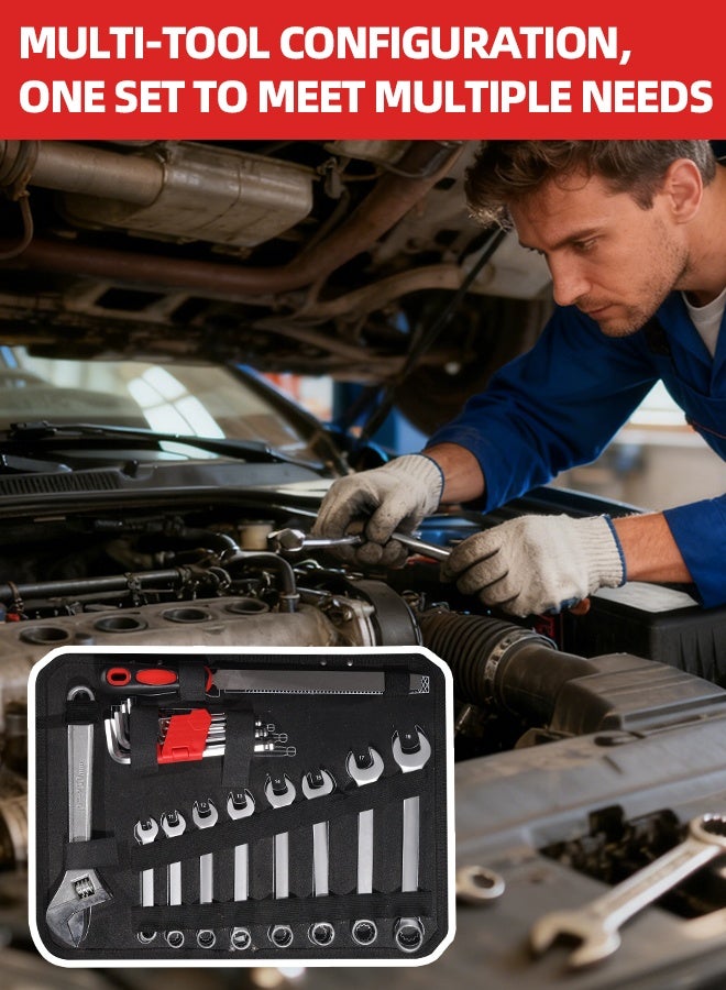 ألونغد مجموعة أدوات إصلاح منزلية مكونة من 139 قطعة مع حقيبة تخزين لصندوق الأدوات ومجموعة أدوات كاملة مع مفك براغي ومطرقة وأدوات منزلية وصيانة السيارات والشقق والجراج ومشاريع DIY - Image 2