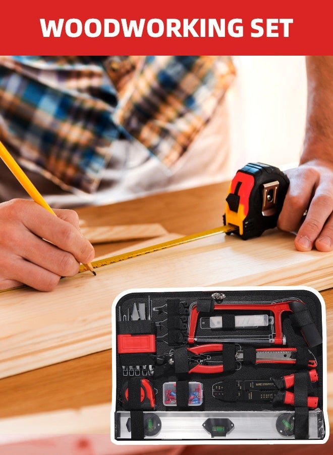 ألونغد مجموعة أدوات إصلاح منزلية مكونة من 139 قطعة مع حقيبة تخزين لصندوق الأدوات ومجموعة أدوات كاملة مع مفك براغي ومطرقة وأدوات منزلية وصيانة السيارات والشقق والجراج ومشاريع DIY - Image 4