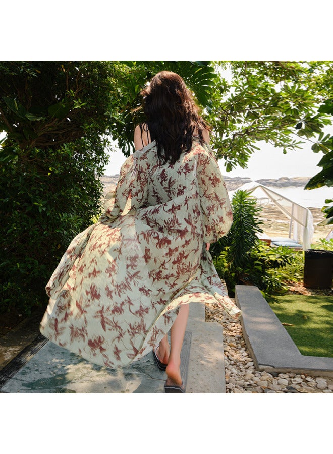 Loquat Source Manufacturers A Generation Of 2023 Swimsuit Women's One-piece Blouse Holiday Slim Ronglans 23164-Color:Black- - Image 4