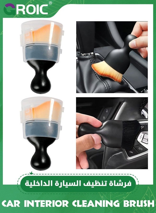 GROIC 2PCS Car Interior Cleaning Brush, Super Soft Dust Detailing Brush for Dashboard Air Conditioning Vents, Leather, Computer - Image 1