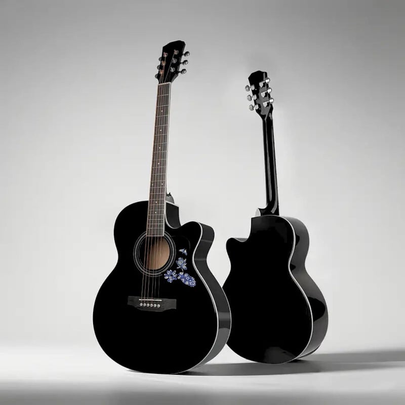 MegArya Orchid Black Elegance 41-Inch Full Size Acoustic Guitar with Padded Bag - Image 2