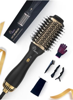 iMESA Hair Dryer Brush, 4-in-1 Volumizer Hot Air Brush for Hair Styler and Frizz Control, One-Handed Operation, Three-Speed Temperature Settings, Black  - Image 1
