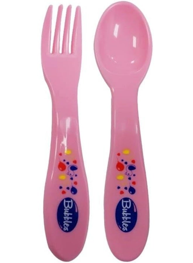 بابلز ملعقة وشوكة-روز - Image 2