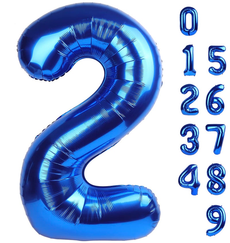 Mluchee Numbers Balloon 40 Inch 2 Navy Blue Balloon Number Birthday Decorations, 2nd 12 21st Party Celebrations Decorations Graduations Baby - Image 1