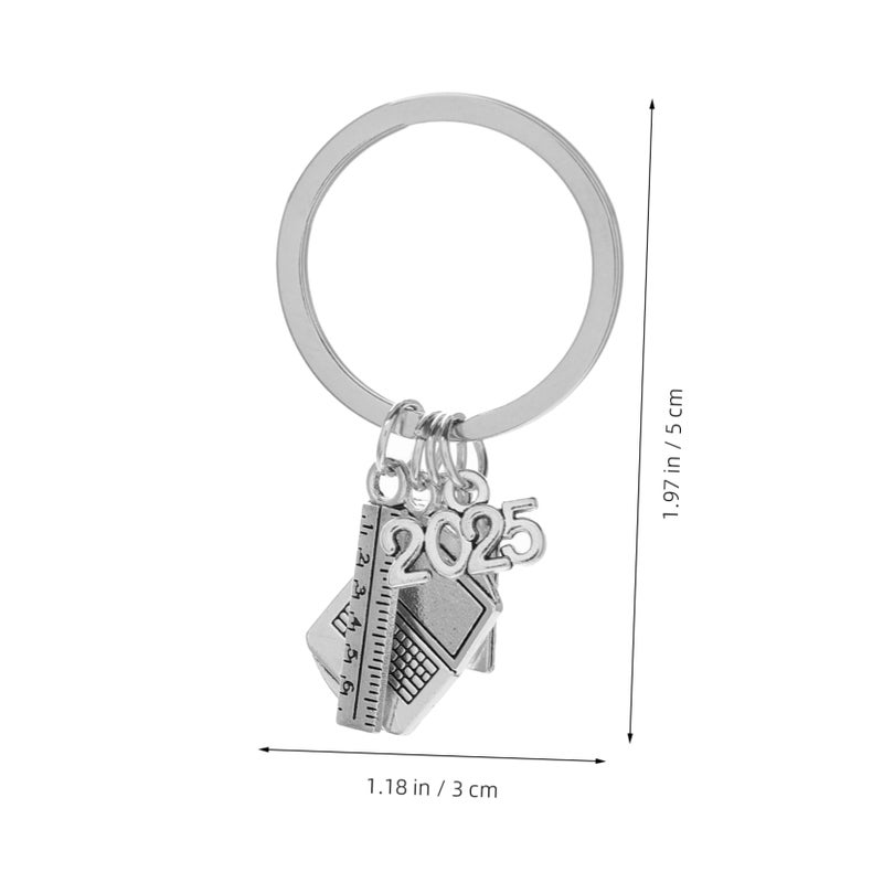 Multifunctional Keychain with Compass Ruler Calculator for Students Teachers Graduates - Image 3