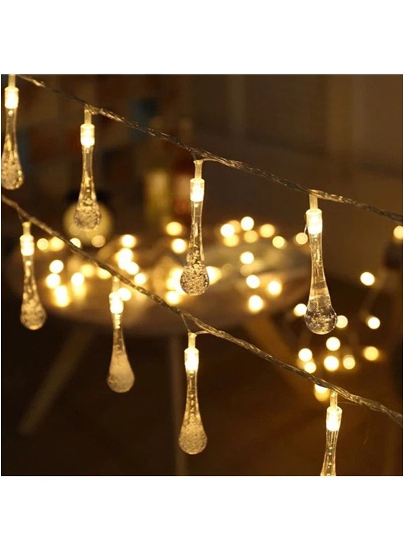 ACLIX Fairy Garland 30 LED  Water drop Ball String Lights For Christmas Tree Wedding Home Indoor Decoration Valentine's Day Yellow 5M - Image 3