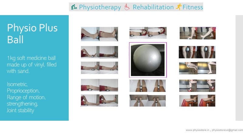 Physio كرة فيزيوبلس، فينيل، كرة طبية ناعمة، كرة إيزومترية، كرة تقوية VMO، 1 كجم، 12 سم (فضي) - Image 3