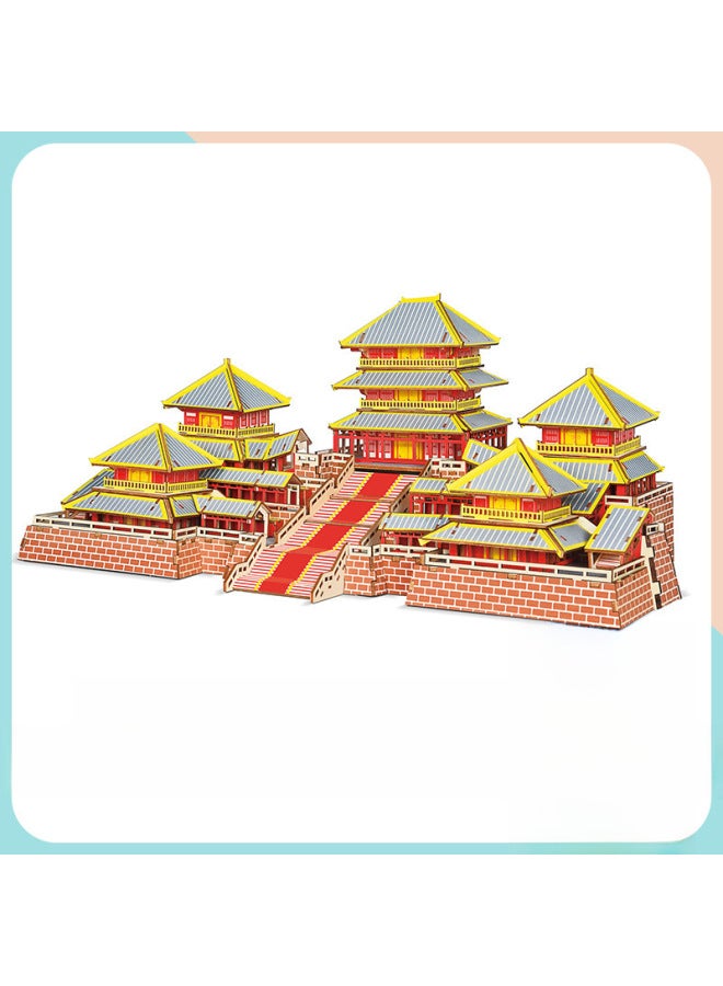 College Students Gift Wooden 3D Three-dimensional Jigsaw Puzzle Ancient Building Model DIY Educational Toys Stall Supply-Color:Afangong I - Image 1