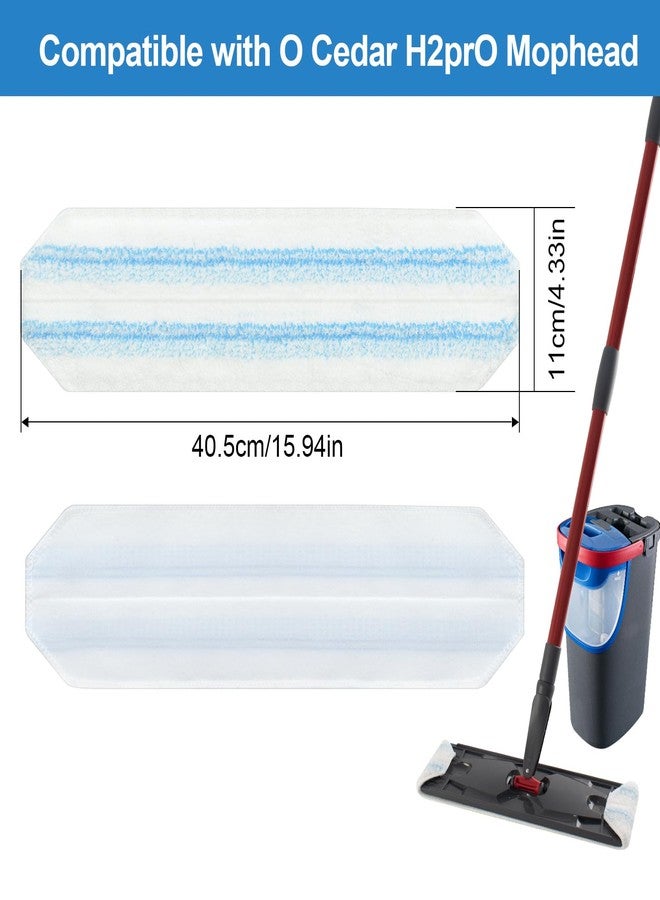 GFRED Mop Pads Replacements Compatible with O Cedar H2prO Flat Mop System Microfiber Mop Replacement Heads for O-Cedar/Vileda H2prO Flat Floor Mop, Washable & Reusable Pad Refills for Deep Cleaning, 4 Pack - Image 3