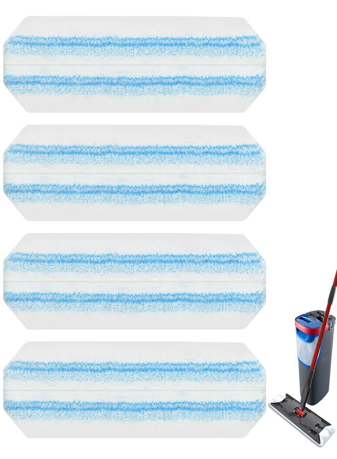 GFRED Mop Pads Replacements Compatible with O Cedar H2prO Flat Mop System Microfiber Mop Replacement Heads for O-Cedar/Vileda H2prO Flat Floor Mop, Washable & Reusable Pad Refills for Deep Cleaning, 4 Pack - Image 1