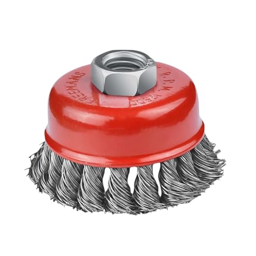 FREEMANS WCB75-14 Power Wire Cup Brush with High Carbon Steel Twisted Bristles - 3" 75mmx14M Brush Dia Suitable for Weld Cleaning, Preparing Rough Surfaces and Fast Removal of Paint, Scale and Rust - Image 1