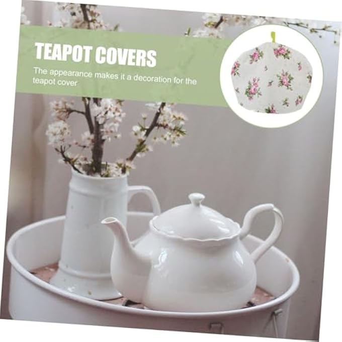 دويتول غطاء إبريق شاي دافئ معزول من القطن بتصميم عتيق مطبوع عليه زهور وورود، غطاء إبريق شاي دافئ تقليدي، إكسسوارات ديكورية لطاولة المطبخ وعيد الميلاد - Image 5