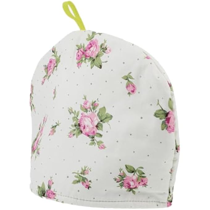 دويتول غطاء إبريق شاي دافئ معزول من القطن بتصميم عتيق مطبوع عليه زهور وورود، غطاء إبريق شاي دافئ تقليدي، إكسسوارات ديكورية لطاولة المطبخ وعيد الميلاد - Image 2