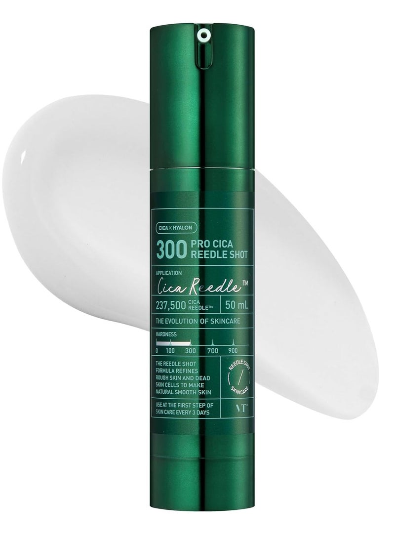 VT COSMETICS Pro Cica Reedle Shot 300 | Advanced Night Exosome, Microneedling Serum, Centella Asiatica, Hyaluronic Acid, Soothing & Calming Care for All Skin Type, 50ml