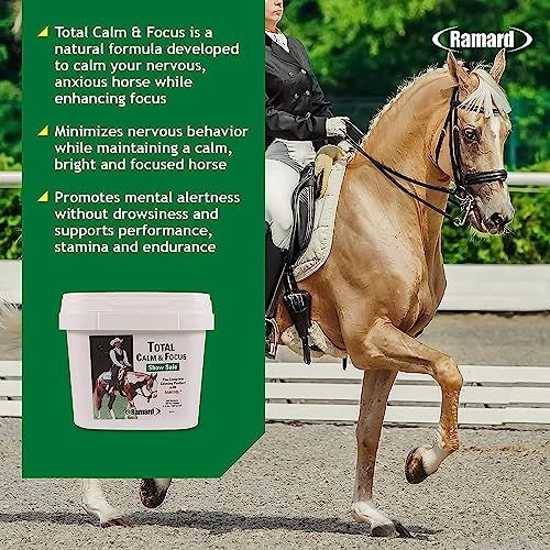 Ramard Total Calm and Focus for Horses Supplement - Magnesium & Calming Formula for Horse Show, Training, & Performance Mental Alertness Without Drowsiness, Show Safe, Perfect Prep for Horses - Pail - Image 3