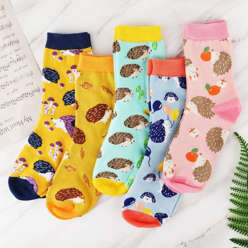 Jeasona Women’s Cute Hedgehog Socks Hedgehog Gifts for Women Mom Teenage Girls - Image 2