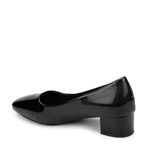 Marc Loire Women Square Toe Solid Block Heel Pumps for Office, Party and Formal Wear (Black, Numeric_6) - Image 3