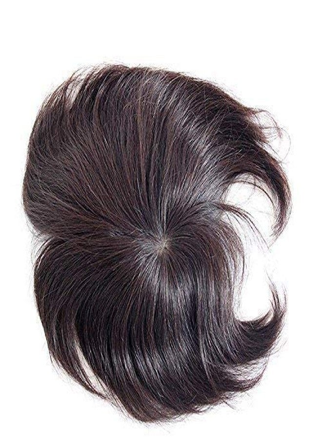 Confidence Monofilament Human Hair Patch for Men, Natural Hair Toupee Wigs for Cover Baldness Hair System for Men and Boys with Brush Clips and Red Tape (Black, 9x7) - Image 5