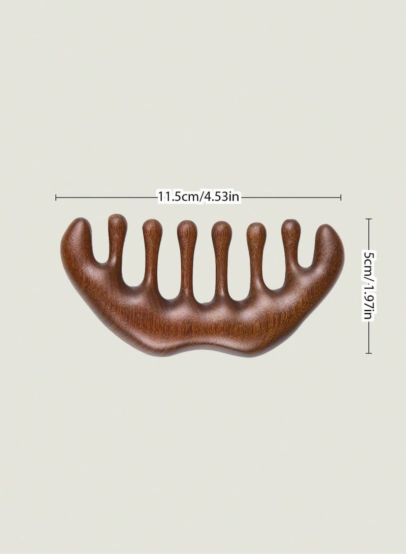 2 قطعة مشط أسنان من خشب الصندل الطبيعي الخشن مع وظائف متعددة وخاصية تدليك فروة الرأس، فرشاة شعر مضادة للكهرباء الساكنة، فرشاة شعر، مشط، أدوات شعر، منتجات وإكسسوارات للشعر لصالونات الحلاقة وصالونات التجميل وإكسسوارات السفر - Image 5