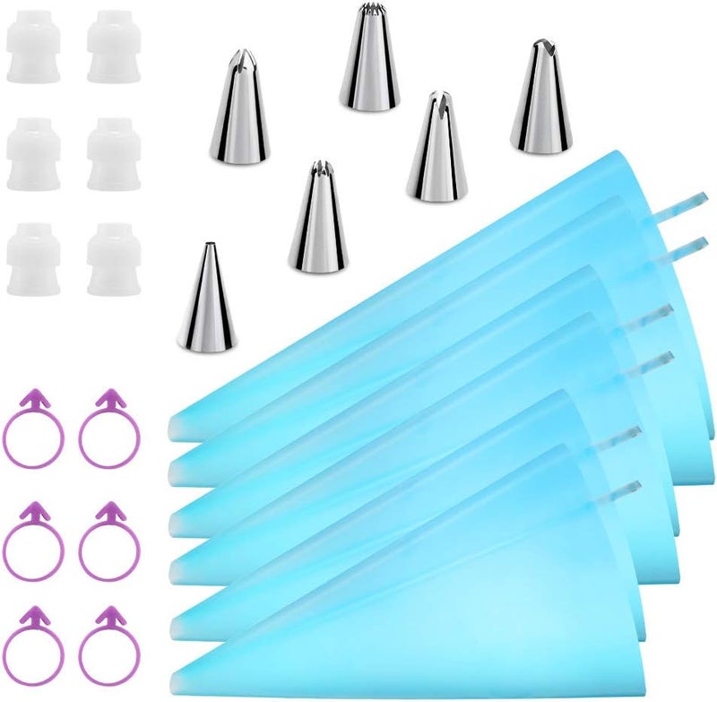 Kasmoire Reusable Decorating Set: Piping Bags, Tips, Couplers & More by - Image 1