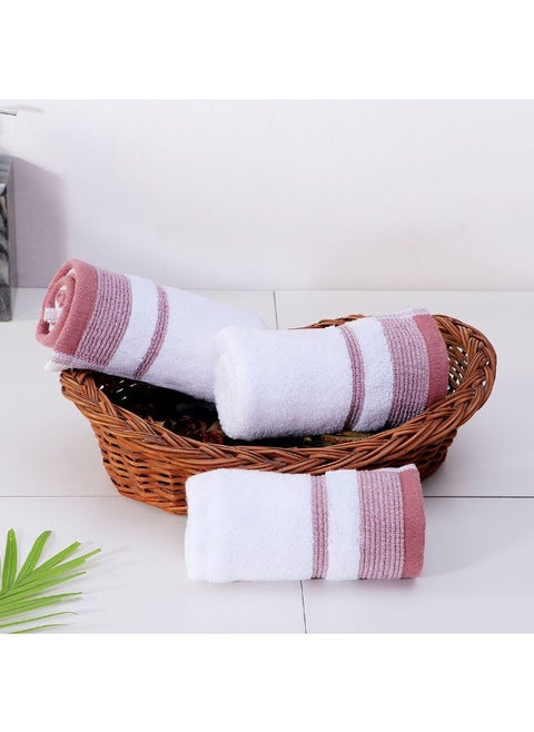 Reinheart Face Towel White/Rust 33X33Cm | Performance Fiber Quick Dry Plush Bathsheet | Ultra Soft Highly Absorbent Daily Usage Towels For Bathroom Kitchen