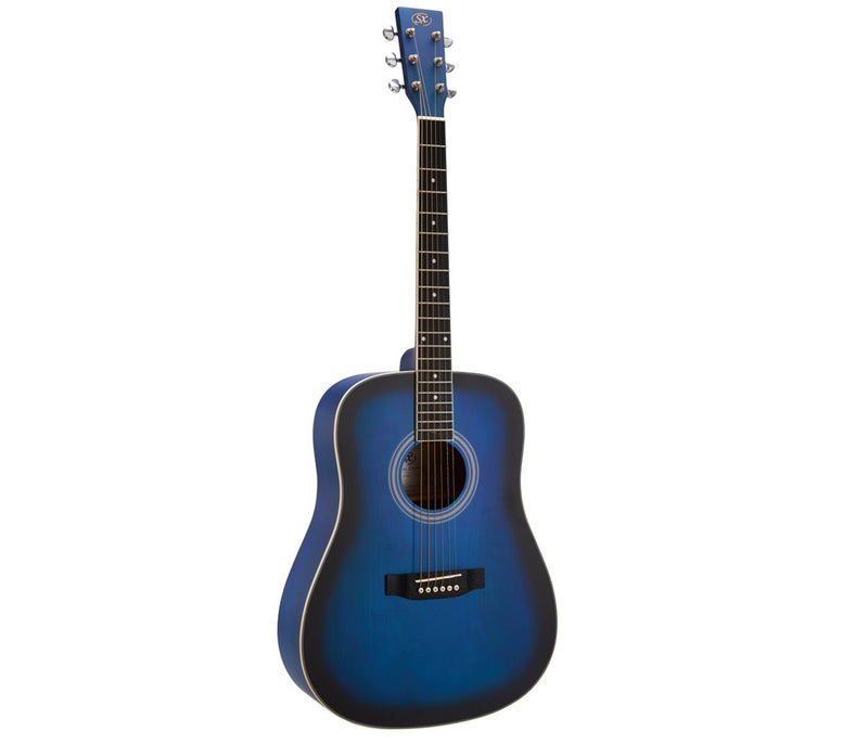 SX Guitar SD103KBUS Dreadnought Acoustic Guitar Kit - Blue - Image 1