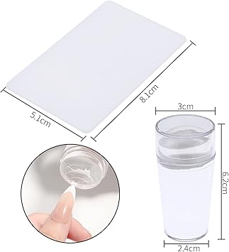 DBOO 1 Set Clear Silicone Jelly Stamper With Scraper Clear Nail Art Jelly Stamper Nail Art Stamping Stamper for Manicure Tools - Image 2