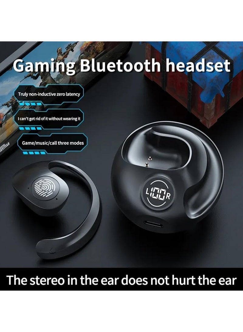 سماعات أذن لاسلكية، سماعة رأس بلوتوث رياضية مفتوحة من النوع اللاسلكي، شاشة عرض LED ستيريو لمعظم الهواتف المحمولة (أبيض) - Image 2