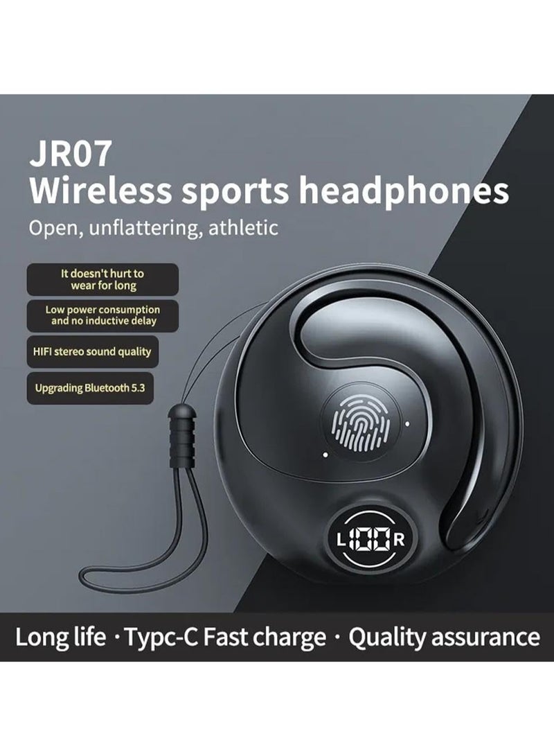 سماعات أذن لاسلكية، سماعة رأس بلوتوث رياضية مفتوحة من النوع اللاسلكي، شاشة عرض LED ستيريو لمعظم الهواتف المحمولة (أبيض) - Image 4