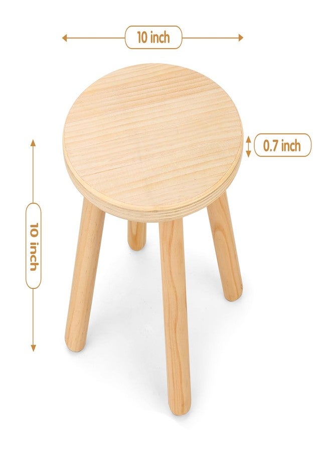 Wingyz Wooden Step Stools for Kids, 10 Inch Solid Kids Chairs Perfect Matched Sensory Table, Multi-Purpose Children Sitting Stool for Playroom Bathroom (Natural, 2 Pack) - Image 2