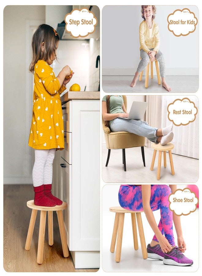 Wingyz Wooden Step Stools for Kids, 10 Inch Solid Kids Chairs Perfect Matched Sensory Table, Multi-Purpose Children Sitting Stool for Playroom Bathroom (Natural, 2 Pack) - Image 4