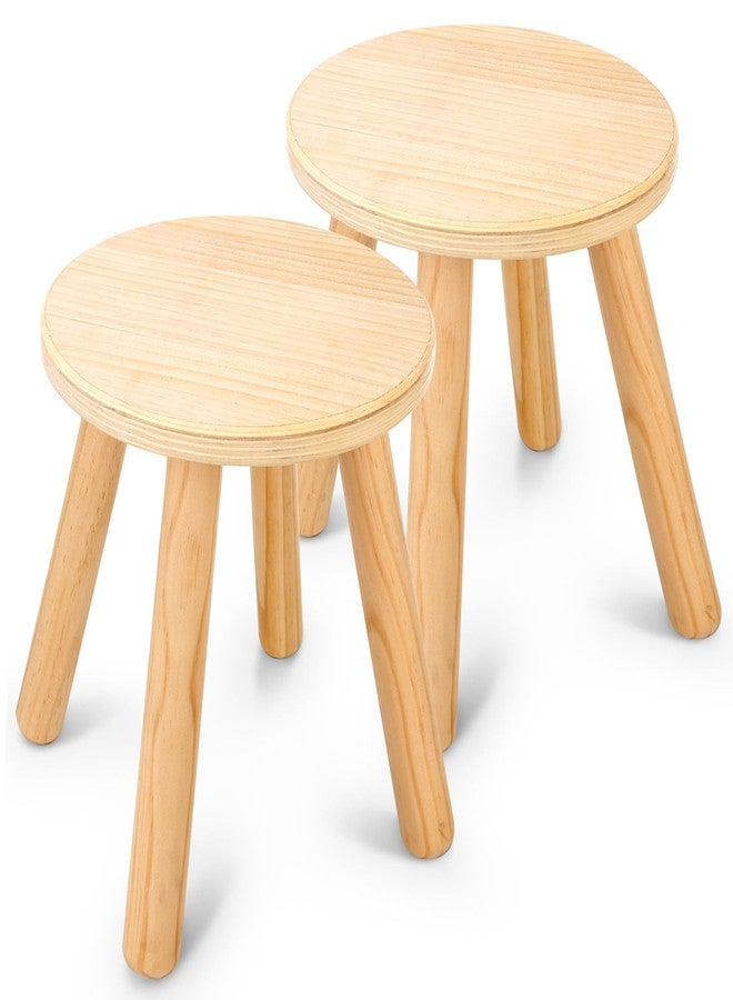 Wingyz Wooden Step Stools for Kids, 10 Inch Solid Kids Chairs Perfect Matched Sensory Table, Multi-Purpose Children Sitting Stool for Playroom Bathroom (Natural, 2 Pack) - Image 1