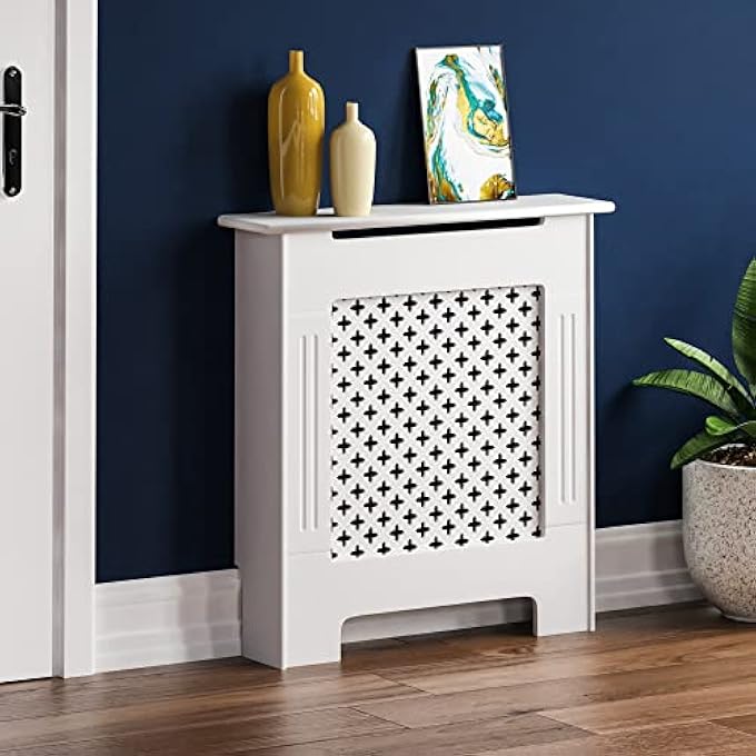 OXFORD RADIATOR COVER WHITE TRADITIONAL PAINTED MDF CABINET, SMALL - Image 3