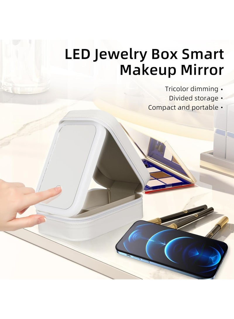 عام سطحة تصميم التجهيزات مع مرآة مضاءة، سطحة قابلة للنقل لكبس المكياج مع مرآة مضاءة، 3 ألوان ليد، سطحة معالج التجهيزات وحدات معالج التجهيزات النقلية. - Image 3