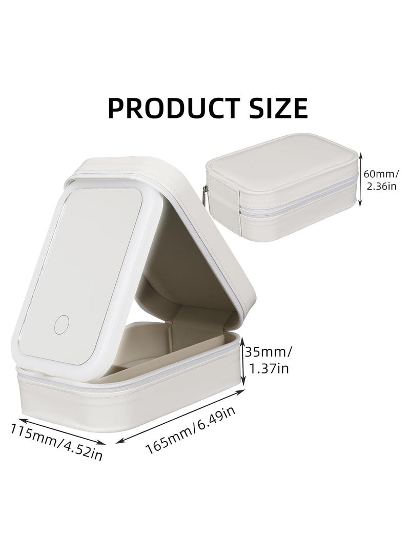 عام سطحة تصميم التجهيزات مع مرآة مضاءة، سطحة قابلة للنقل لكبس المكياج مع مرآة مضاءة، 3 ألوان ليد، سطحة معالج التجهيزات وحدات معالج التجهيزات النقلية. - Image 2