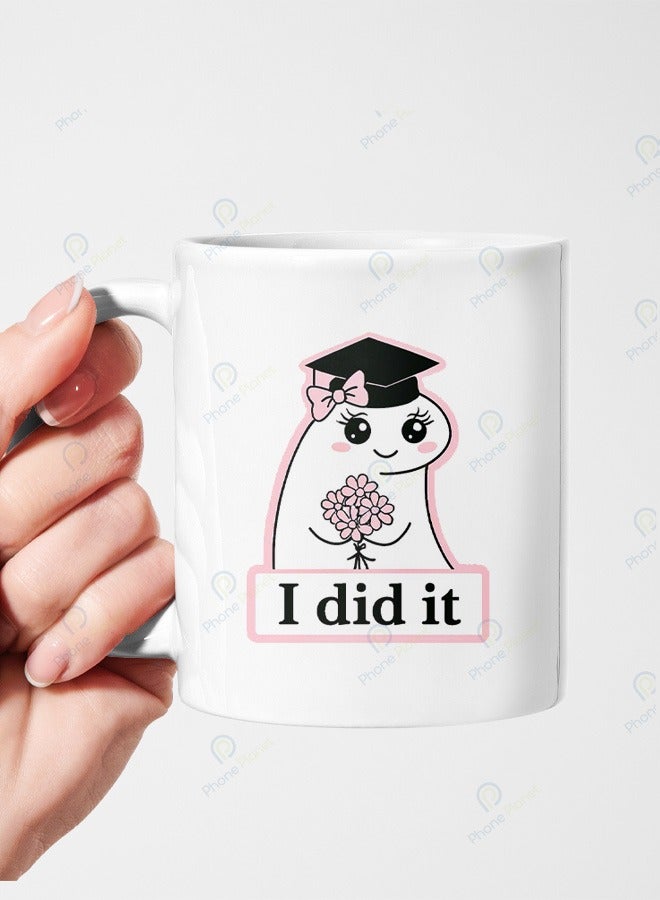 كوب بطباعة أنا فعلتها مج من السيراميك بمقبض متعدد الألوان