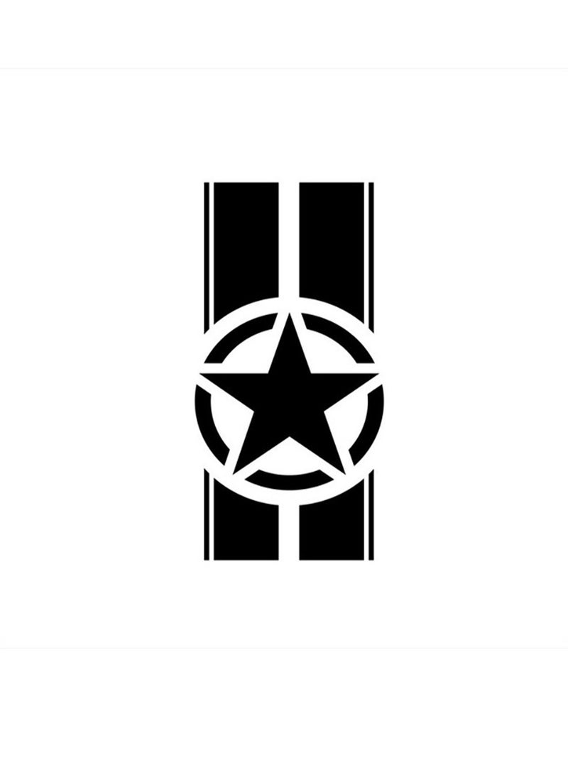 Black Five-Pointed Star Hood Personalized Car Stickers And Bumper Stickers, Suv Three-Box And Two-Box Universal - Image 1